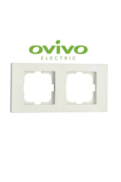 LiderGlobal White double frame grano - compatible frame for socket and switch