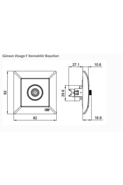 LiderGlobal Visage white tv socket end f connector frameless - compatible frame for socket and switch