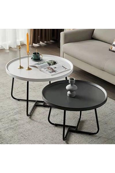 Generic Nesting Tables Set of 3 Pieces, Round Coffee table, Ceramics Glass Top, Strong Gold Metal Frame for