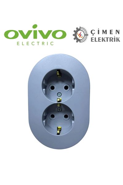 storeks Gray Double Grounded Socket Surface Mounted