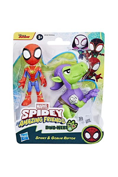 Hasbro SPIDEY AND FRIENDS MARVEL DINO WEBS SPIDEY AND THE GOBLIN RAPTOR