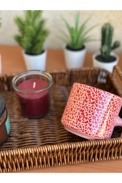 Cupova Leopard Patterned Pink Mug, Gift, Birthday