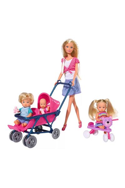 Simba STEFFI DOLL SET WITH 3 BABIES AND ACCESSORIES