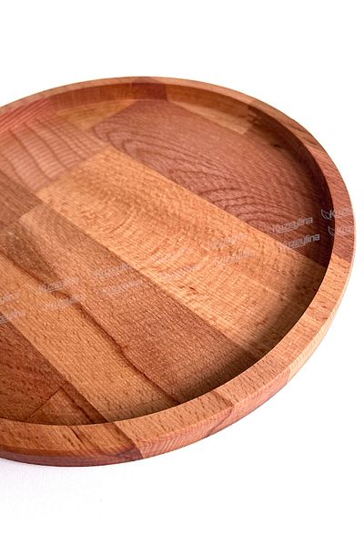 Kuzeylina Natural Wooden Presentation and Serving Plate |   Cookie Bowl |   25 cm Diameter |   Beech Tree
