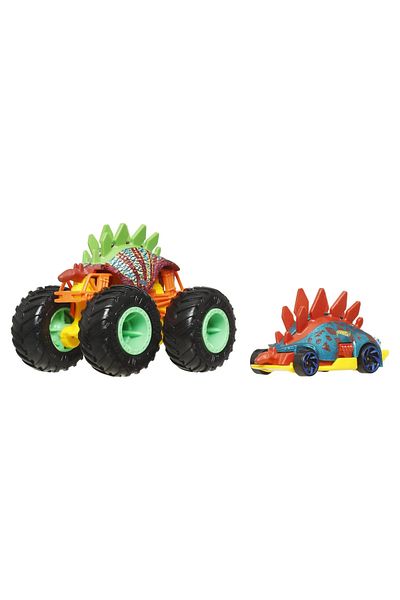 HOT WHEELS MONSTER TRUCK AND METAL CAR MOTOSAURUS
