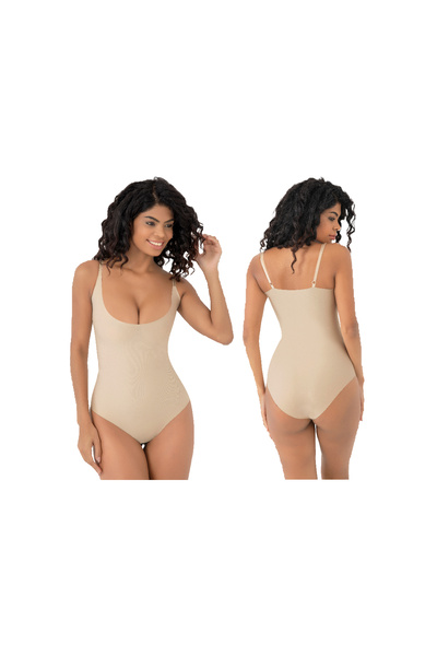 mdrandy Laser Cut Breast Supported Bady Corset (2 Size Smaller - No Marks - Anti-Slip Silicone Texture)