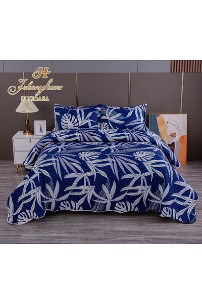 OEM Double bedspread with TWO-SIDED pattern, quilted, Satin Cotton
