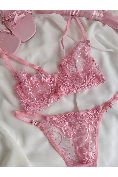 EDLİNGERİE Swan Powder Pink Bralet Set