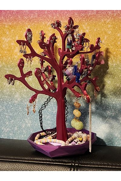 Heners Tree Design Jewelry Stand Ring Earring Necklace Hanger Jewellery Organizer Hanger