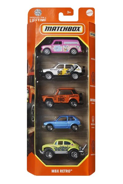 Matchbox SET OF 5 METAL CARS MBX RETRO 1:64 SCALE
