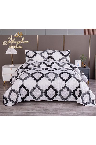 OEM Double bedspread with TWO-SIDED pattern, quilted, Satin Cotton, V24A
