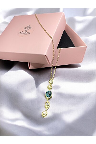 alyacs Women's Elegant Gold Colorb Zircon Stone Steel Y Necklace – Stylish & ...