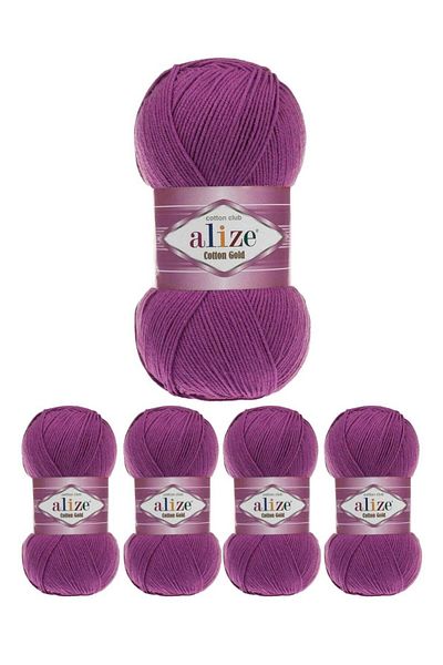 Alize Aliza Original Turkish Alize Cotton Gold Threads, 5 Pieces