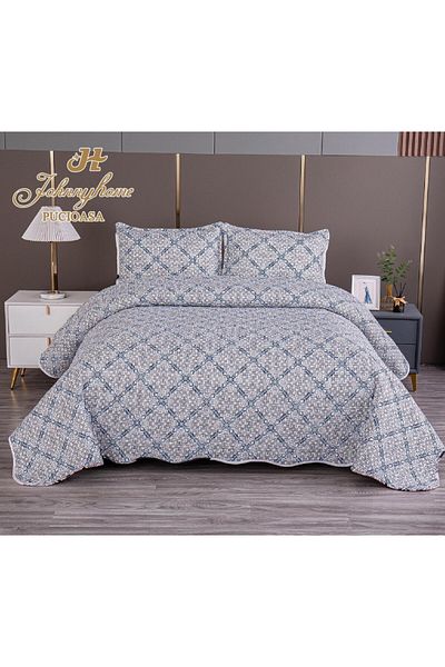 OEM Double bedspread with TWO-SIDED pattern, quilted, Satin Cotton, V24A