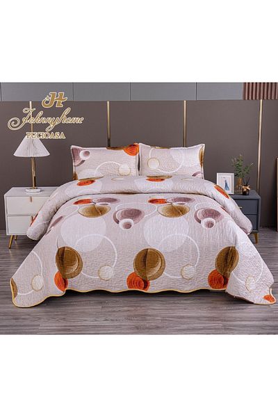 OEM Double bedspread with TWO-SIDED pattern, quilted, Satin Cotton