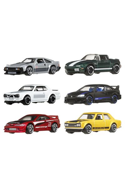 HOT WHEELS SILVER SERIES SET OF 6 METAL CARS JAPANESE THEME