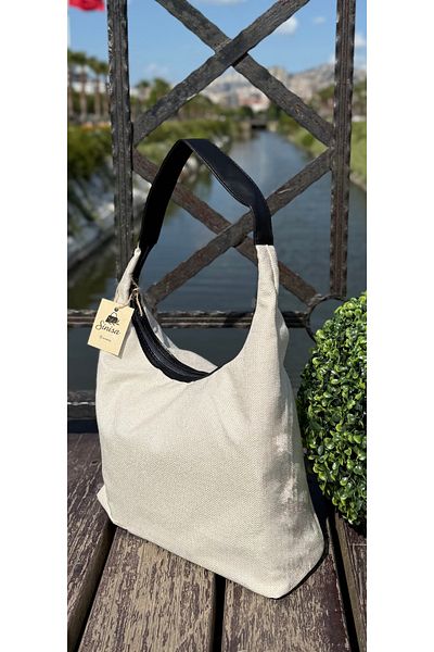 SİNİSA BAG Geantă de umăr de vară din piele de in pentru femei