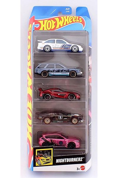 HOT WHEELS SET OF 5 HOT WHEELS NIGHTBURNERZ CARS