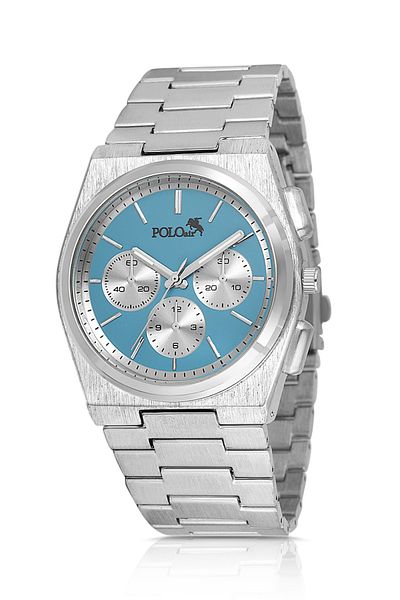 Polo Air Sport Men's Watch Silver Blue Color Pl-0999E2X