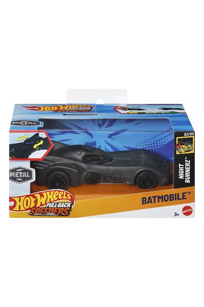 HOT WHEELS METAL CAR WITH PULL BACK SYSTEM BATMOBILE NIGHT BURNERZ SCALE 1:43
