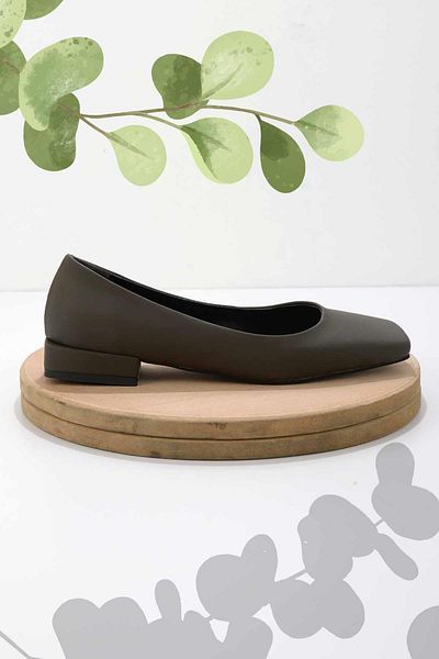 Bambi Matte Khaki Women's Ballerinas K01718121209
