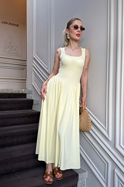 YK FASHION Bel Detaylı Pinterest Elbise