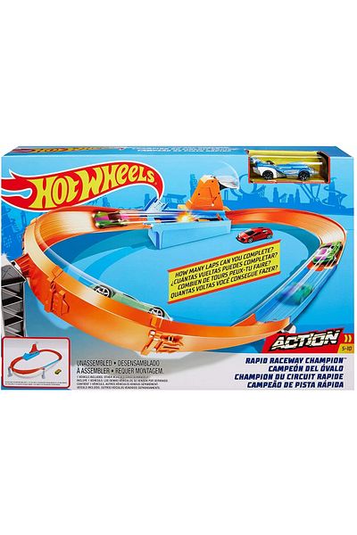 HOT WHEELS FAST CIRCUIT WITH LAUNCHER AND EXCLUSIVE CAR