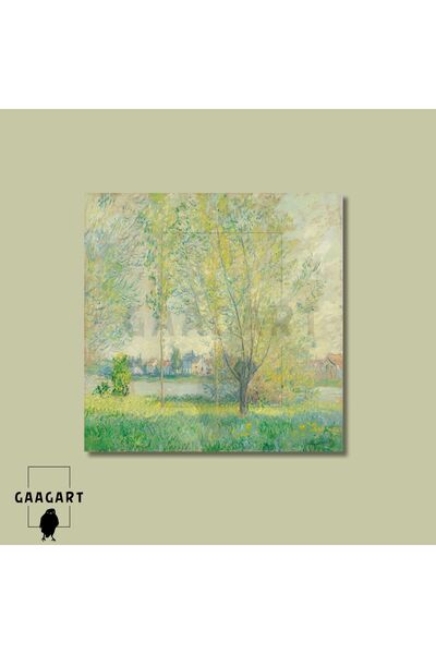 GAAGART Kare Kanvas Tablo Ünlü Eserler Claude Monet Söğütler Tablosu