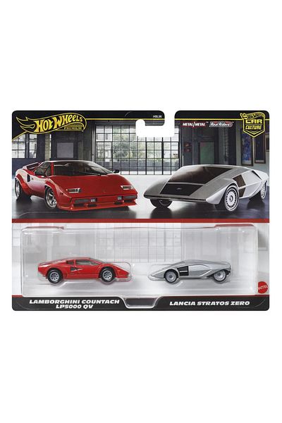 HOT WHEELS SET OF 2 METAL CARS LAMBORGHINI COUNTACH LP5000 QV AND LANCIA STRATOS ZERO SCALE 1:64