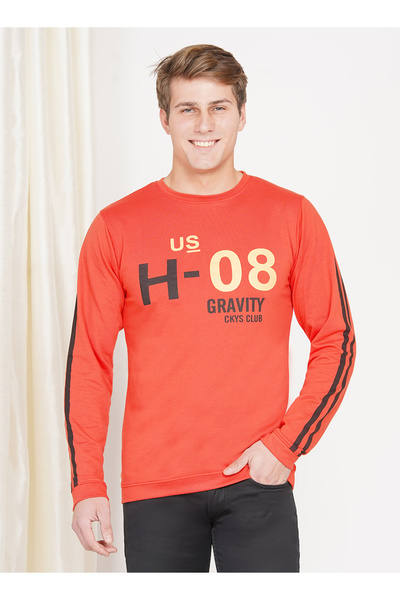 LAUREN SMITH Men’s Looper Print Full Sleeve T-Shirt Casual Round Neck Cotton Blend Tee