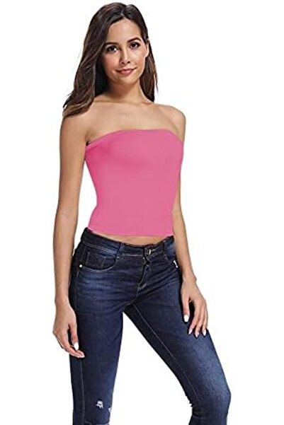 Glamroot Women's Seamless Strapless Crop Top Tube Top Inner Camisole