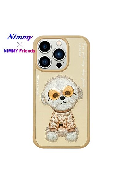 Nimmy iPhone 15 Pro Max Uyumlu 3D Gözlük Zincir Rich Kedi Nakış İşlemeli Kaba...