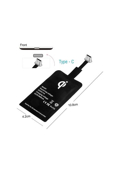 EMESZON Phone Wireless Charger, EMESZON®, Wireless Receiver 5V 1A, QI1A, compatible with USB Type C, black
