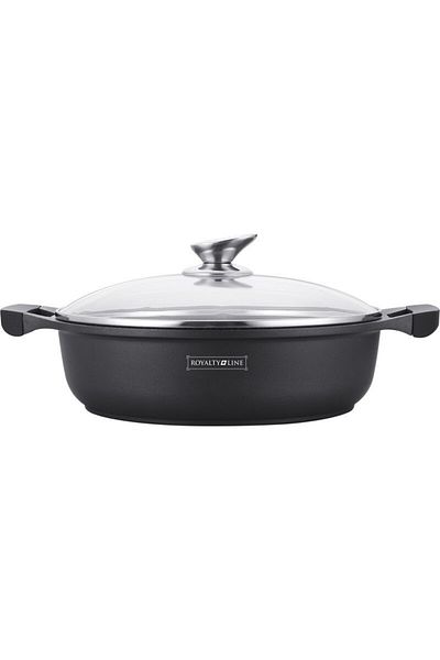 Royalty Line Marbled saucepan with lid 36 cm, 7L – Royalty Line RL-BR36CM, non-stick, ideal for family cooking