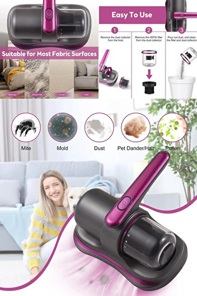 Kılıforyum El Süpürgesi Şarjlı Mini UV-C Işınlı – HEPA Filtreli, Kablosuz, 8000Pa Güç Yeni Nesil