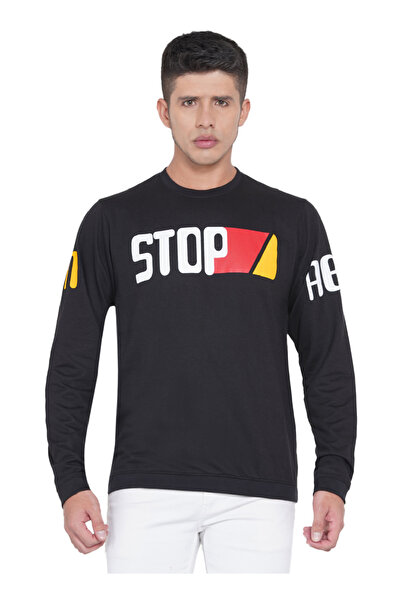 LAUREN SMITH تي شيرت رجالي كاجوال برقبة دائرية وأكمام طويلة وطبعة لوبير، مصنو...