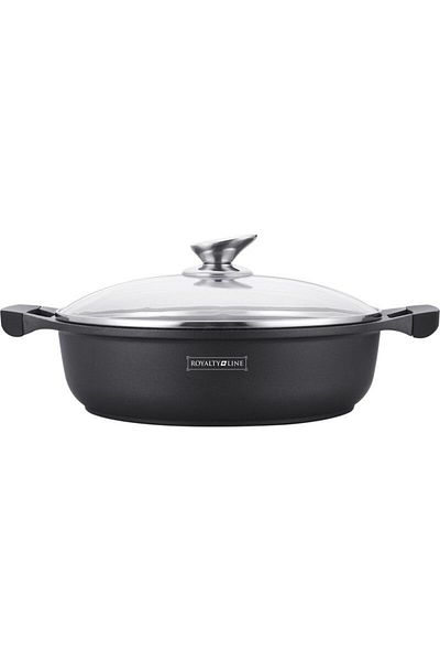 Royalty Line Non-stick marbled saucepan with lid 34 cm, 7L – Royalty Line RL-BR34CM, compatible with all hobs