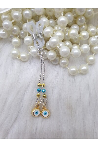 HAPPY HANDMADE زخرفة النظارات/زخرفة النظارات الشمسية المطرزة بالخرز/سلسلة الن...