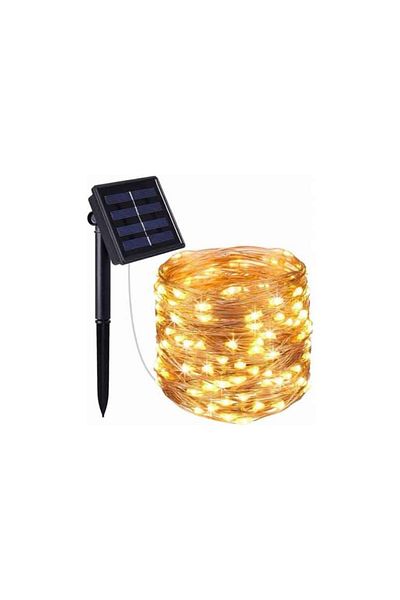 dalimag Ghirlanda luminoasa solara 10m, 120 becuri, pentru gradina, alb, Dalimag