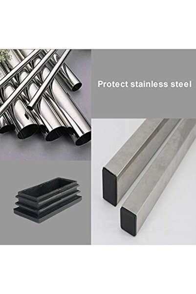 GENERAL YouU 24 Pcs Rectangle Black Plastic Plug End Cap Furniture Chair Leg Foot Cover Cap Tubing Inserts E