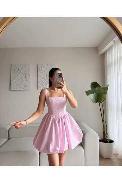 First Man Women's Waist Corset Balloon Skirt Dress