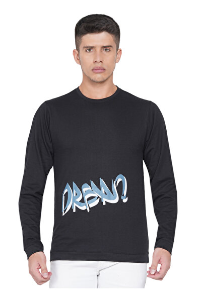 LAUREN SMITH تي شيرت رجالي كاجوال برقبة دائرية وأكمام طويلة وطبعة لوبير، مصنو...