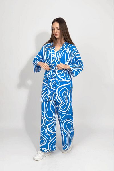 Betimoda Set lung de kimono din viscoză țesută cu croiala confortabilă