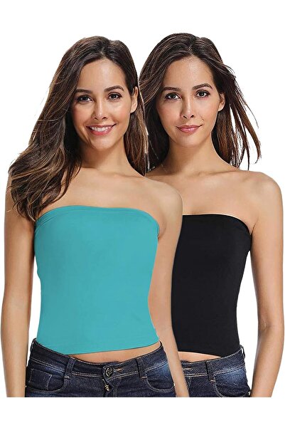 Glamroot قميص داخلي قصير بدون حمالات للنساء بدون خياطة، مقاس واحد (عبوة من قط...