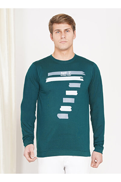 LAUREN SMITH تي شيرت رجالي كاجوال برقبة دائرية وأكمام طويلة وطبعة لوبير، مصنو...