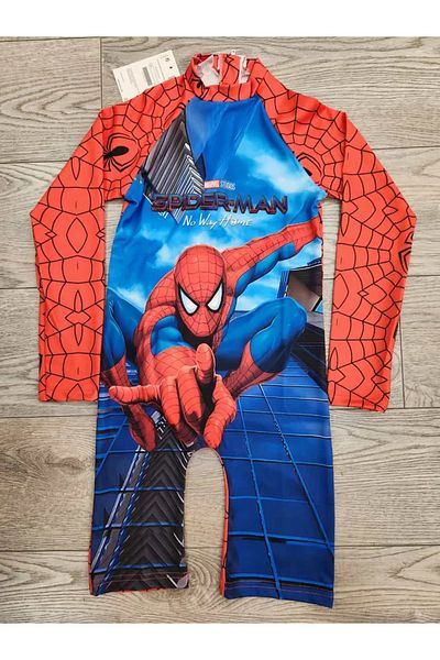 gnygiyim Boy's Character Patterned Jumpsuit Swimsuit with Hidden Zipper
