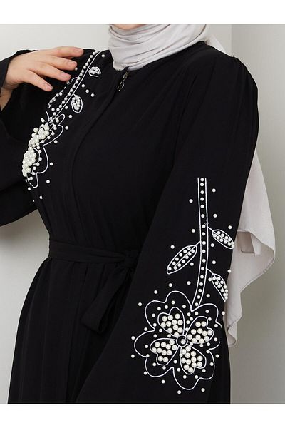 MissPul Casual Daisy Pattern White Pearl Stone Ferace -μαύρο
