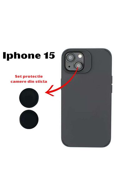 OEM Carcasă din silicon catifelat pentru iPhone 15 cu set de protecție din sticlă pentru cameră inclus - Negru