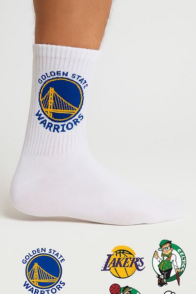 WORTHY SOCKS Комплект от 4 чифта спортни колежански чорапи с шарки и герои