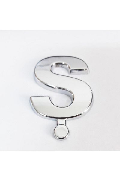 NEZADE STORE Cemax Letter S 3.75 cm Chrome Adhesive
